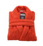 Halat de baie, cu guler Best Cotton - 100% bumbac, culoare mov - imagine 5