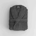 Halat de baie, cu guler Best Cotton - 100% bumbac, culoare mov - imagine 10