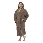 Halat de baie, cu guler Best Cotton - 100% bumbac, culoare mov - imagine 12