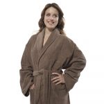 Halat de baie, cu guler Best Cotton - 100% bumbac, culoare mov - imagine 16