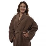 Halat de baie, cu guler Best Cotton - 100% bumbac, culoare mov - imagine 17