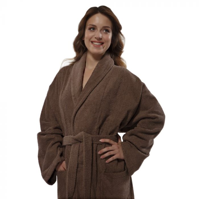 Halat de baie, cu guler Best Cotton - 100% bumbac, culoare mov - imagine 17