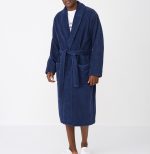 Halat de baie cu guler Best Cotton - 100% bumbac, 450g/mp, culoare albastru