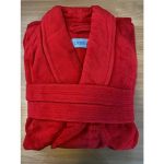 Halat de baie cu guler Best Cotton - 100% bumbac, 450g/mp, culoare rosu - imagine 4