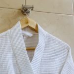 Halat pentru sauna Best Cotton Hotel- fagure, 100% bumbac, alb