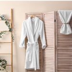 Halat de baie cu guler, unisex, Best Cotton Hotel- prosop, 100% bumbac, alb, - imagine 4