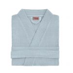 Halat de dama, pentru sauna - Best Cotton - fagure, 100% bumbac, bleu - imagine 2