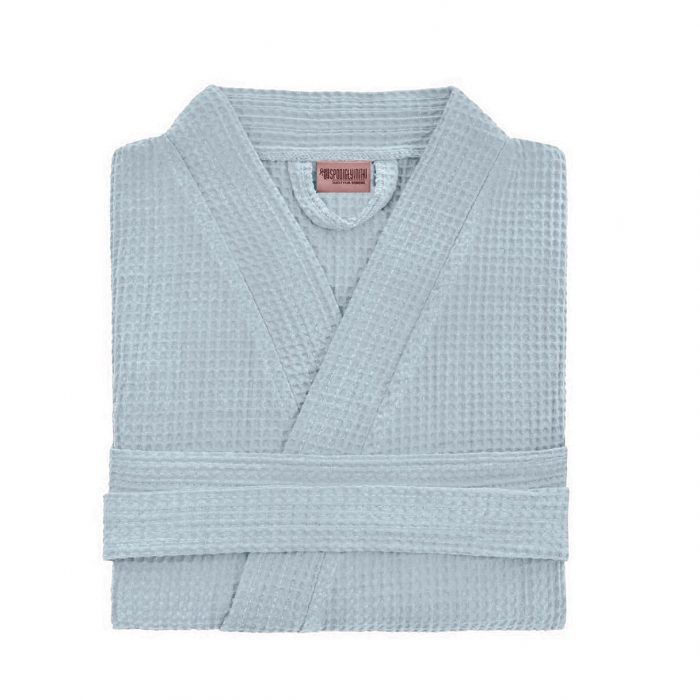 Halat de dama, pentru sauna - Best Cotton - fagure, 100% bumbac, bleu - imagine 2