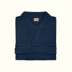 Halat de dama, pentru sauna - Best Cotton - fagure, 100% bumbac, bleumarin - imagine 2