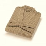 Halat de dama, pentru sauna - Best Cotton - fagure, 100% bumbac, cacao - imagine 2