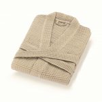 Halat de dama, pentru sauna - Best Cotton - fagure, 100% bumbac, champagne - imagine 2