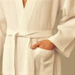 Halat de dama, pentru sauna - Best Cotton - fagure, 100% bumbac, ivoire - imagine 2