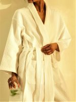 Halat de dama, pentru sauna - Best Cotton - fagure, 100% bumbac, ivoire