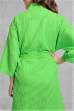 Halat de dama, pentru sauna - Best Cotton - fagure, 100% bumbac, verde - imagine 2