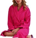 Halat de baie, cu guler Best Cotton - 100% bumbac, culoare dark rose - imagine 3