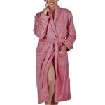 Halat de baie, cu guler Best Cotton - 100% bumbac, culoare dark rose