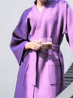 Halat de dama, pentru sauna - Best Cotton - fagure, 100% bumbac, lila