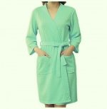 Halat de dama, pentru sauna - Best Cotton - fagure, 100% bumbac, verde menta - imagine 3