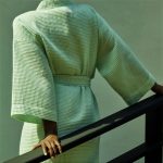 Halat de dama, pentru sauna - Best Cotton - fagure, 100% bumbac, verde menta