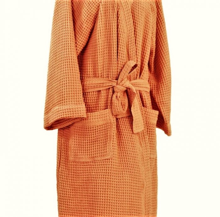 Halat de dama, pentru sauna - Best Cotton - fagure, 100% bumbac, ceramic - imagine 3