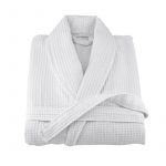 Halat pentru sauna Best Cotton Hotel- fagure, 100% bumbac, alb - imagine 5