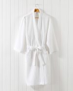 Halat pentru sauna Best Cotton Hotel- fagure, 100% bumbac, alb - imagine 4