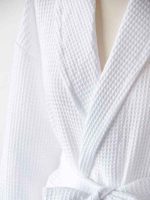 Halat pentru sauna Best Cotton Hotel- fagure, 100% bumbac, alb - imagine 3