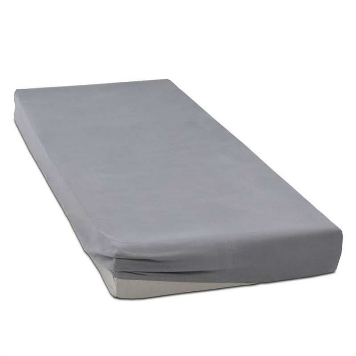 Husa pat cu elastic Best Cotton - Tricot, 100% bumbac, gri - imagine 2