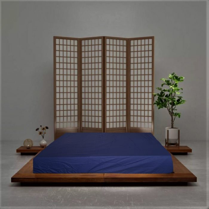 Husa pat Best Cotton - 2 persoane, ranforce color uni, 100% bumbac, pentru saltea 160x200+20 cm, albastru - imagine 2