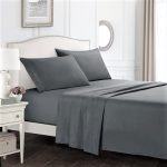 Husa pat Best Cotton - 2 persoane, ranforce color uni, 100% bumbac, pentru saltea 160x200+20 cm, gri - imagine 4