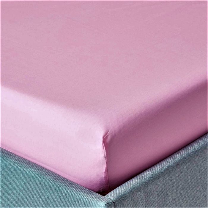 Husa pat Best Cotton - 2 persoane, ranforce color uni, 100% bumbac, pentru saltea 160x200+20 cm, roz - imagine 2