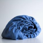 Husa pat cu elastic Best Cotton - Tricot, 100% bumbac, albastru - imagine 2