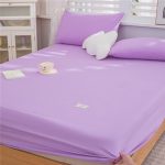 Husa pat cu elastic Best Cotton - Tricot, 100% bumbac, lila