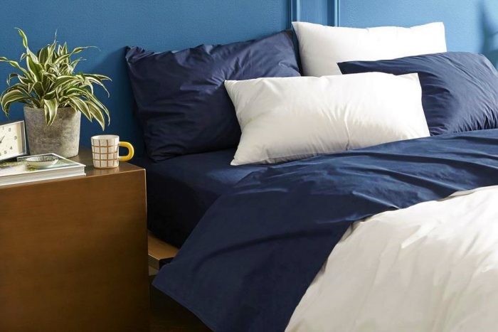 Husa pat Best Cotton - 2 persoane, ranforce color uni, 100% bumbac, pentru saltea 160x200+20 cm, albastru - imagine 7