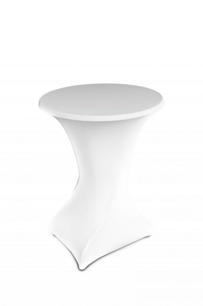 Husa stretch Best Cotton pentru masa rotunda cocktail - 83 cm diametru si 110 cm inaltime, ivoire - imagine 3