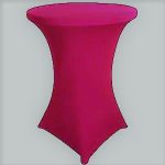 Husa stretch Best Cotton pentru masa rotunda cocktail - 83 cm diametru si 110 cm inaltime, fuxia
