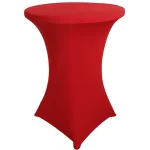 Husa stretch Best Cotton pentru masa rotunda cocktail - 83 cm diametru si 110 cm inaltime, rosie