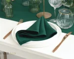 Servete de masa Best Cotton - 27x40 cm, Damasc Saten DeLux, 100% bumbac, verde smarald- 6 bucati - imagine 2