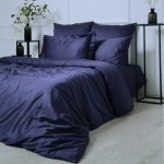 Lenjerie de pat Best Cotton Hotel King Size, 100% bumbac, Damasc DeLux Saten, bleumarin - imagine 2