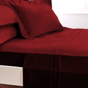 engros-lenjerie de pat astoria home damasc saten king size delux bumbac burgundy