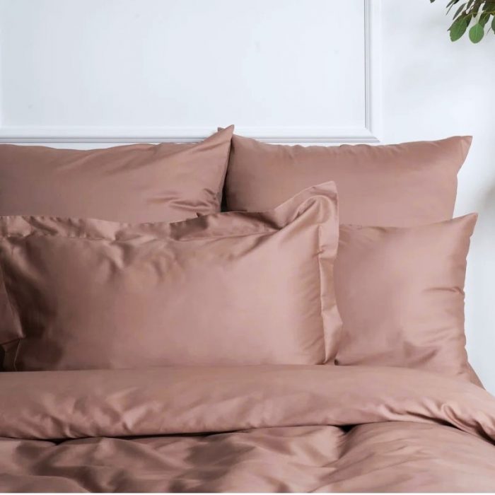 Lenjerie de pat Best Cotton Hotel King Size, 100% bumbac, Damasc DeLux Saten, ciocolata - imagine 2