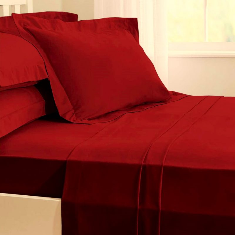 engros-lenjerie de pat astoria home damasc saten king size delux bumbac rosu