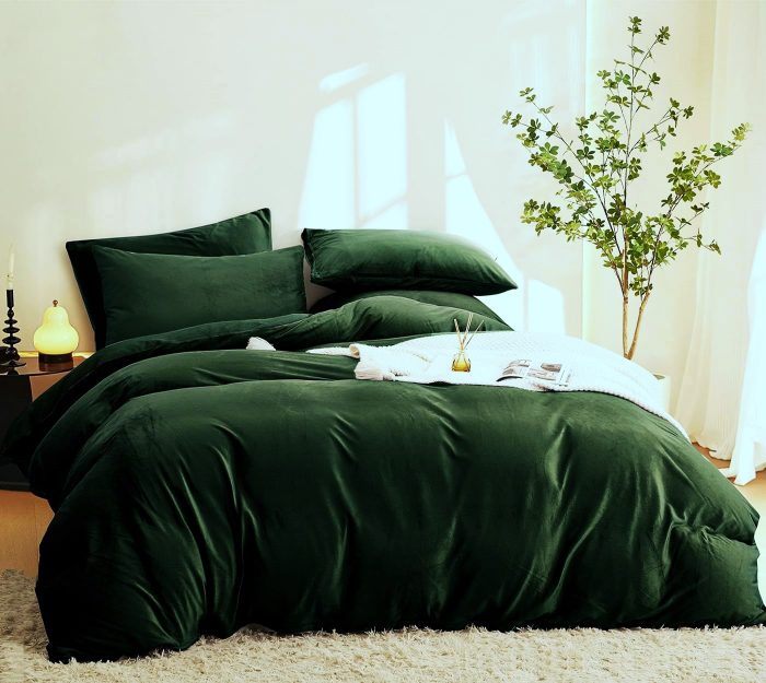 Lenjerie de pat Best Cotton Hotel King Size, 100% bumbac, Damasc DeLux Saten, verde smarald - imagine 2