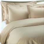 Set 2 fete de perna Best Cotton Deco - Damasc Saten - 100% bumbac, dimensiune dungi 1 cm, Cappuccino - imagine 2