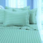 Set 2 fete de perna Best Cotton Deco - Damasc Saten - 100% bumbac, dimensiune dungi 1 cm, Verde Menta - imagine 3