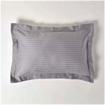 Set 2 fete de perna Best Cotton Deco - Damasc Saten - 100% bumbac, dimensiune dungi 1 cm, Gri - imagine 2