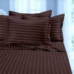 Set 2 fete de perna Best Cotton Deco - Damasc Saten - 100% bumbac, dimensiune dungi 1 cm, Ciocolata - imagine 2