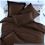 Set 2 fete de perna Best Cotton Deco - Damasc Saten - 100% bumbac, dimensiune dungi 1 cm, Ciocolata