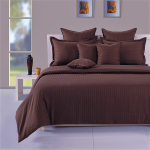 Set 2 fete de perna Best Cotton Deco - Damasc Saten - 100% bumbac, dimensiune dungi 1 cm, Ciocolata - imagine 5