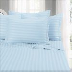 Set 2 fete de perna Best Cotton Deco - Damasc Saten - 100% bumbac, dimensiune dungi 1 cm, Bleu